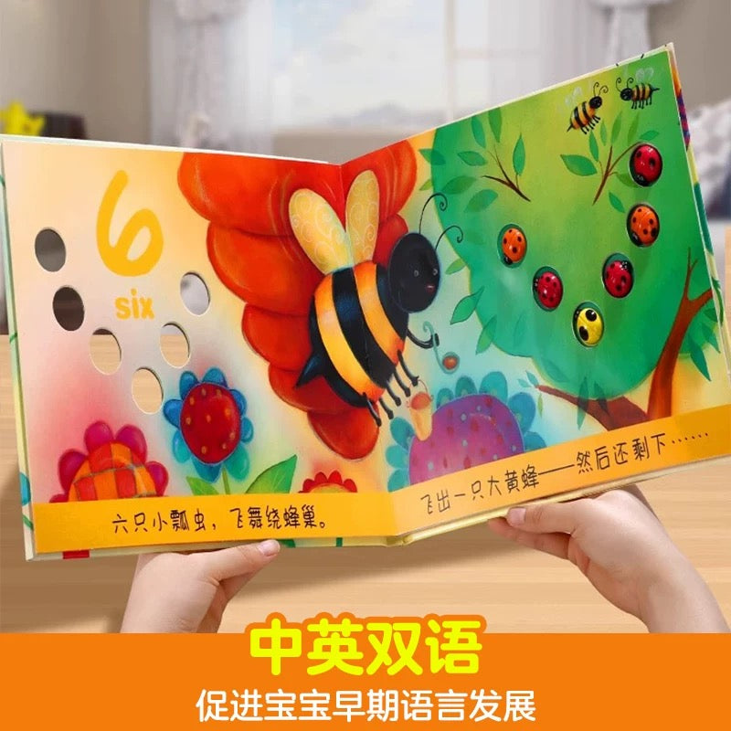 乐乐趣 蒙氏触感玩具《和我一起数瓢虫》+《和我一起数星星》+《和我一起数彩虹》