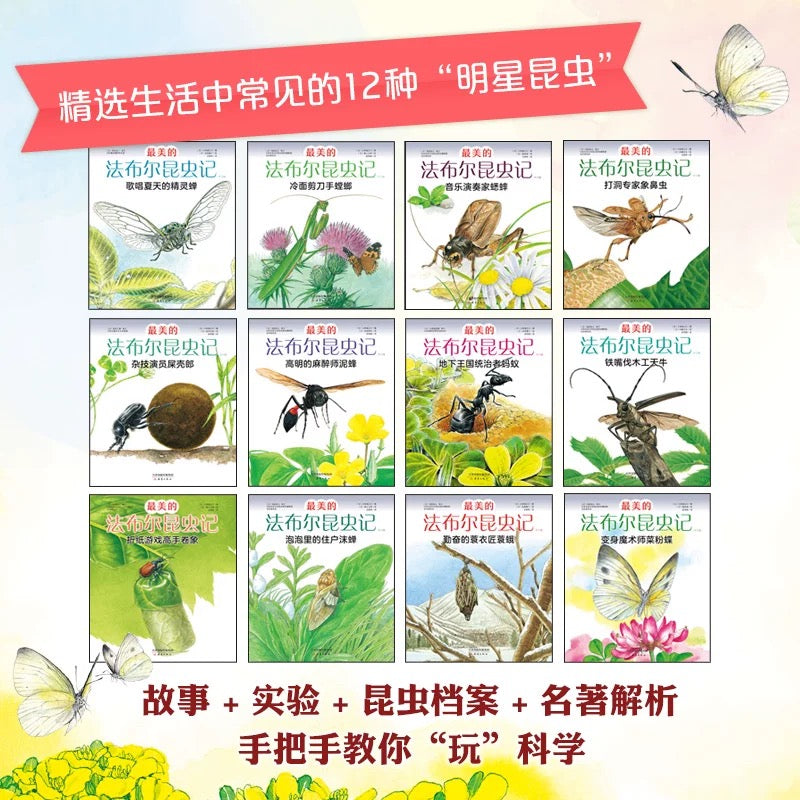 最美的法布尔昆虫记(全12册):豆瓣9.0分