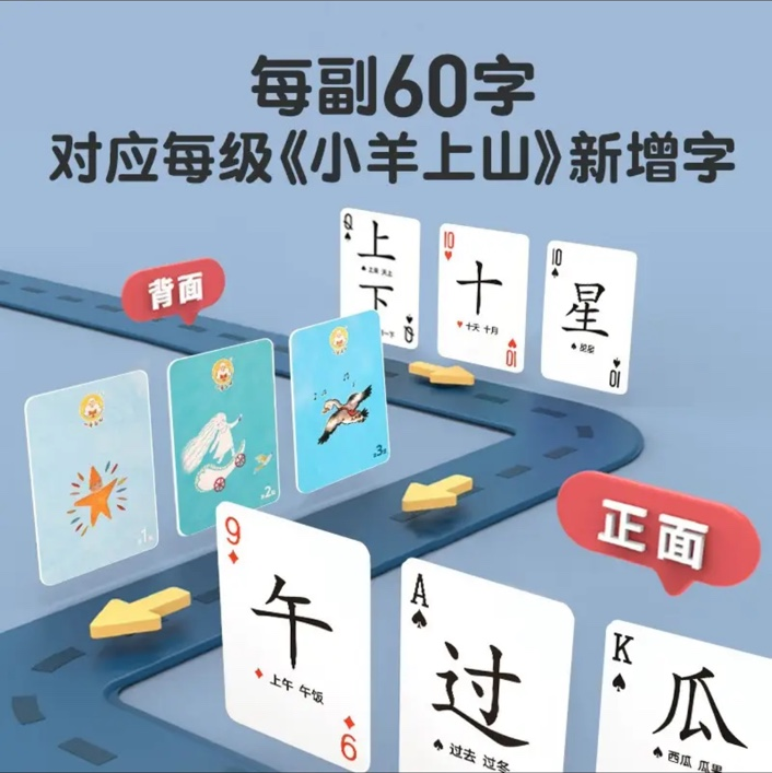 小羊上山识字游戏卡（1-6级）