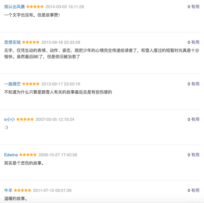 雪人：豆瓣9.0分